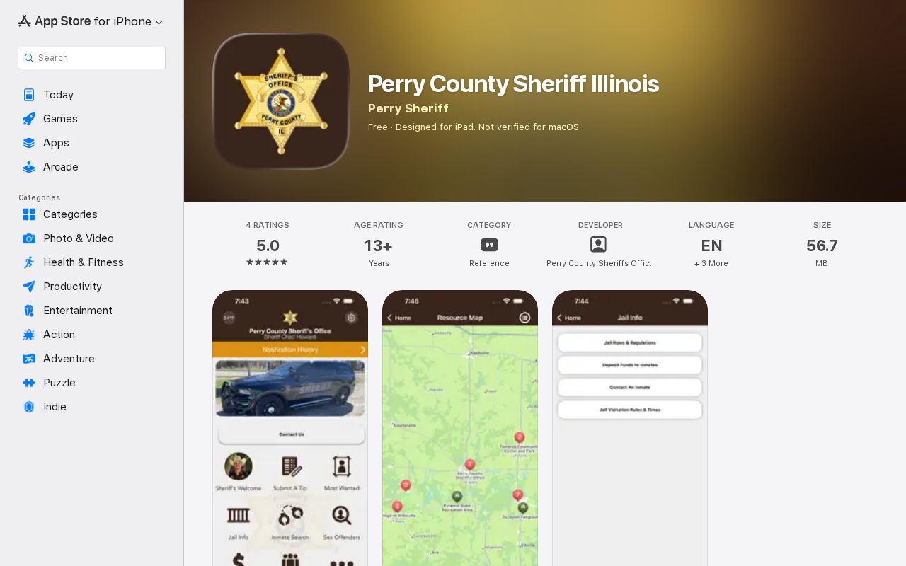 Perry County 24 hour release check sheriff app listing
